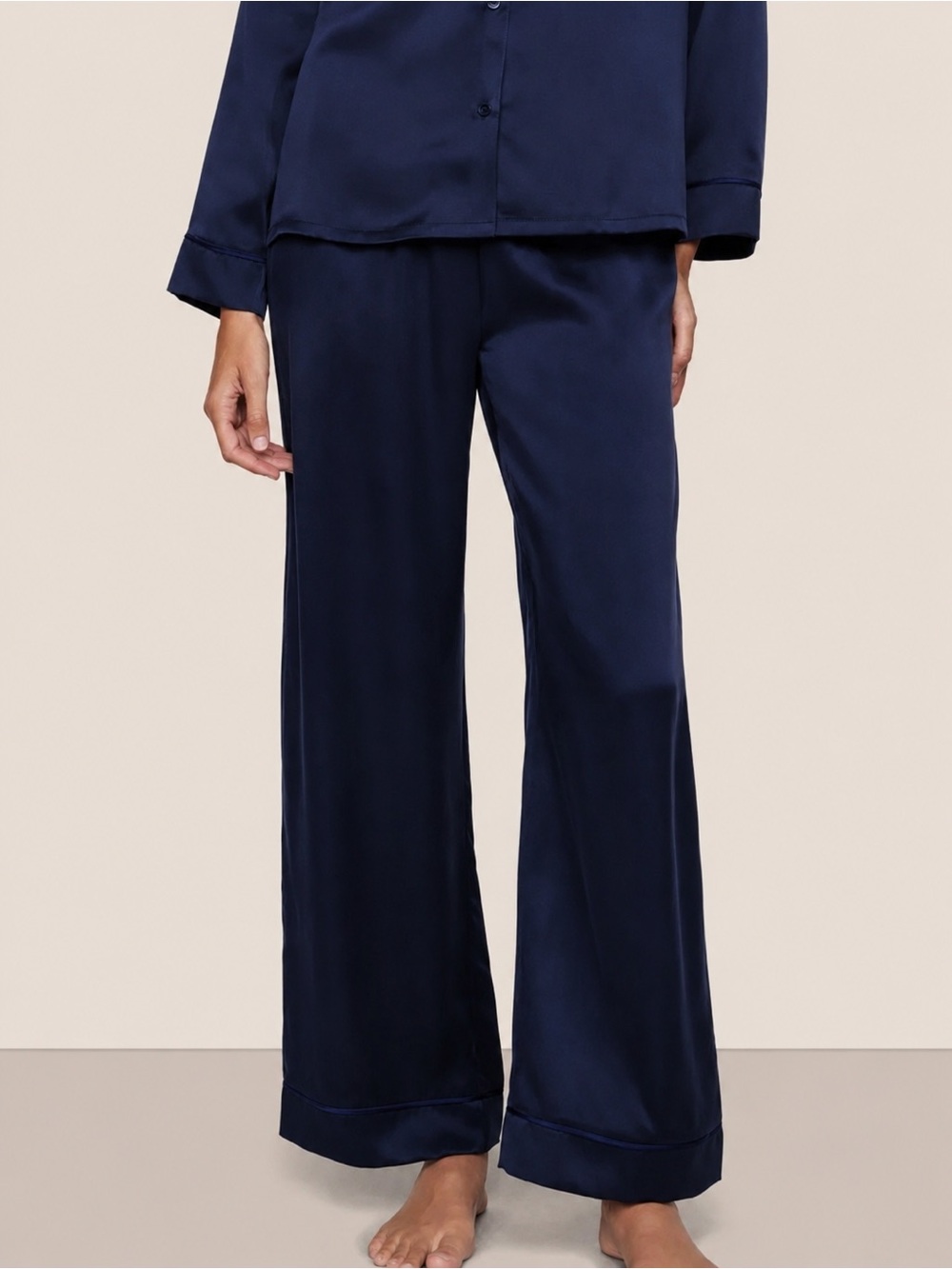 Eberjey Washable Silk Navy Blue Pajama Pants